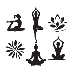 Fototapeta premium Yoga Silhouette Vector Art, Icons, and Graphics