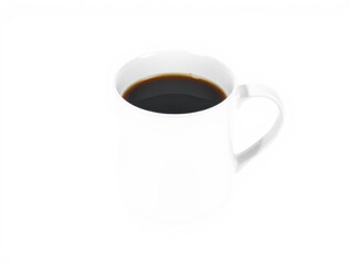 Obraz premium A mockup of a ceramic mug with a blank white surface for customizable designs, white, copy space, isolated