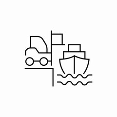 cargo terminal tranport car icon sign vector