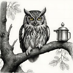 Majestic Owl on Branch