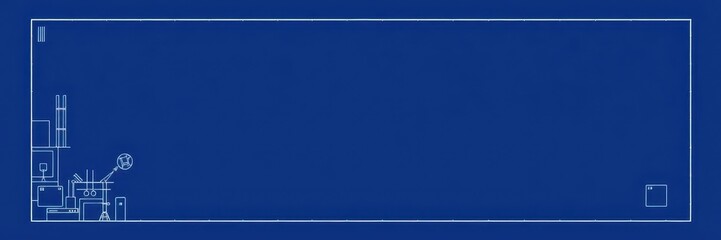 A mockup of a blueprint poster photo effect featuring a realistic blueprint texture and design with customizable options for showcasing artwork or images, template, artwork