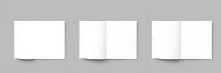 A mockup of book covers in three different sizes displaying a design for print or digital purposes, editable, three, blank