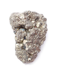 Beautiful pyrite isolated on white. Natural gemstone
