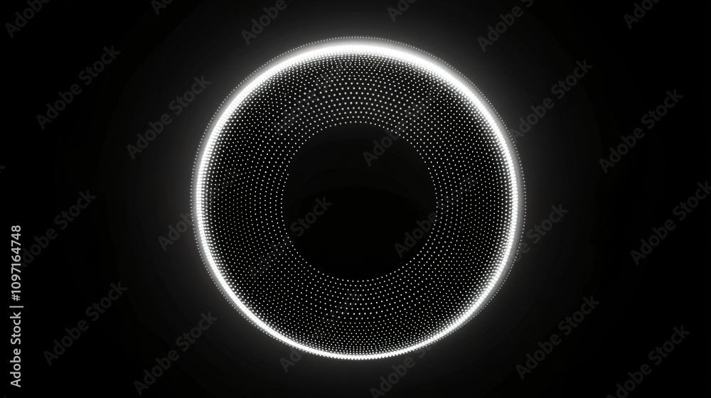 Fototapete dynamic and modern feel created by a glowing futuristic circular shape and particles