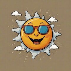 Happy Sun with Sunglasses