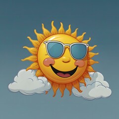 Happy Sun with Sunglasses