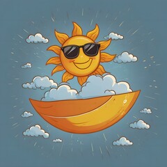 Happy Sun with Sunglasses