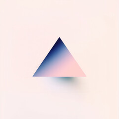 Pastel pink and blue gradient triangle casting shadow on white background
