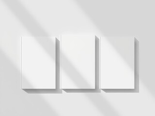 Three sizes of book cover mockup featuring a blank book cover with soft shadows, perfect for showcasing your design concepts, shadow, concept