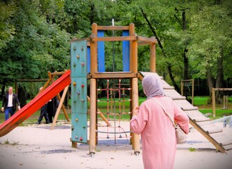 Childrens´outdoor playground in Vrelo Bosne Park in Sarajevo