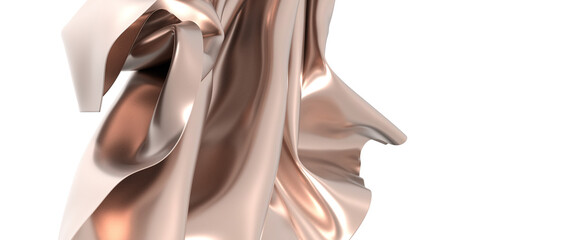 Rose Gold Draped Fabric Abstract