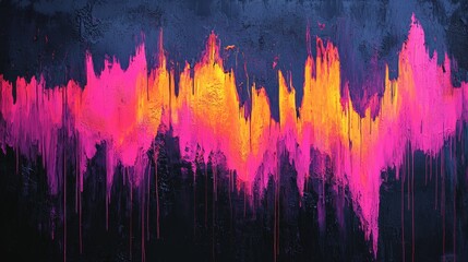Fototapeta premium Vibrant abstract waves art studio digital artwork contemporary environment close-up view visual rhythm and emotion