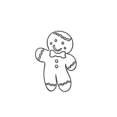 Gingerbread - Christmas sticker. Happy New Year Decoration. Merry Christmas Holiday. New Year and Xmas Celebration.