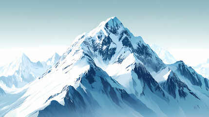 Obraz premium Snow-covered mountain range in winter on transparent. Pristine Alpine Peaks. Illustration