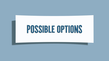 Possible Options.. A card isolated on blue background.