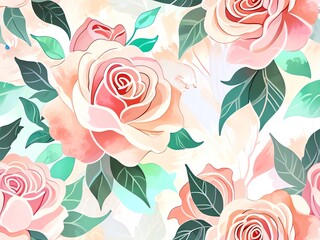 Watercolor Roses: A Delicate Floral Pattern