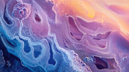 Abstract colorful patterns in vibrant hues reminiscent of a dreamy underwater landscape