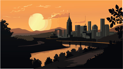 Golden Sunset Over Tennessee's Skyline.eps