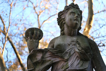 Obraz premium Close up shots of historical statues in Wroclaw, Poland, highlighting the intricate details of classical sculpture