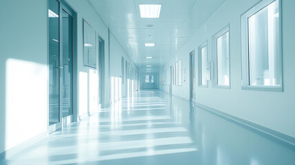 A clean white background featuring soft shadow effects, creating a serene and sterile medical environment. The simplicity and brightness evoke a sense of calm and professionalism.