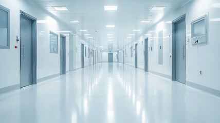 Obraz premium A clean white background featuring soft shadow effects, creating a serene and sterile medical environment. The simplicity and brightness evoke a sense of calm and professionalism.