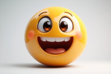 Happy Yellow Emoticon With Wide Grinning Smile