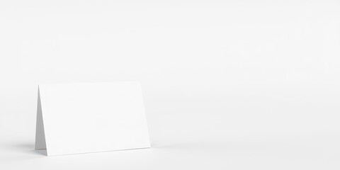 A vertical greeting card mockup template with a blank white card against a neutral background, design, print, simple