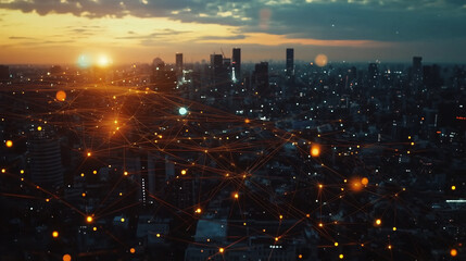 Global network communication through mobile, business operations management, seamless connection, digital transformation