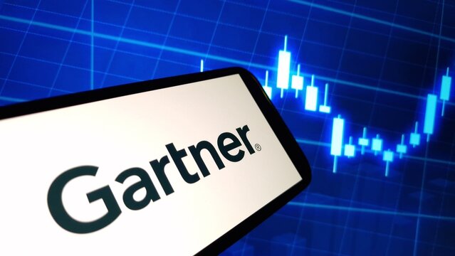 Konskie, Poland - November 23, 2024: Gartner company logo displayed on mobile phone