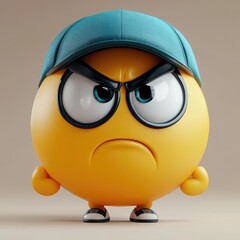 This grumpy emoji showcases exaggerated facial features that evoke a playful sense of frustration. Perfect for conversations, it adds a fun dimension to emotional expression