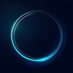Fototapeta premium abstract glowing circle lines on dark blue background geometric stripe line art design modern shiny blue lines futuristic technology concept suit for poster cover banner brochure and website
