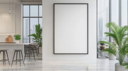 Modern Kitchen Interior Design With Large Blank Frame