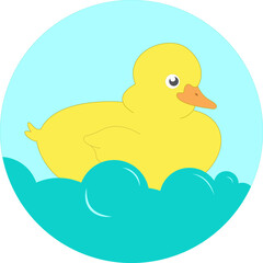 Rubber duck cartoon logotype
