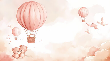 Obraz premium air balloon in watercolor style
