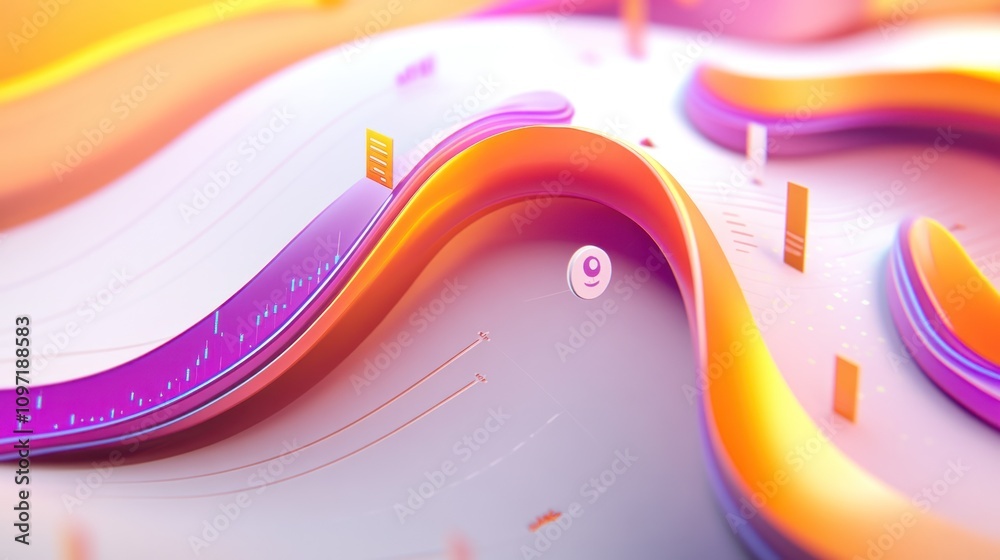 Poster abstract design featuring flowing shapes and vibrant colors for digital or creative use.