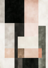 Fototapeta premium A minimalist abstract painting with soft, muted colors and geometric shapes.