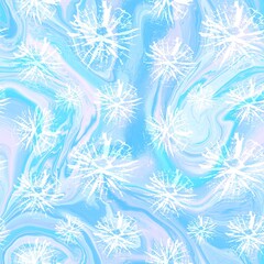 Abstract Digital Painting Watercolor Shibori Brush Strokes Seamless Textile Upholstery Pattern with Tie Dye Liquid Fluid Marbling Background