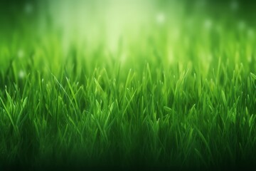 Fototapeta premium A vibrant close-up showcasing a field of rich green grass, highlighting the natural beauty and texture of the verdant landscape. Generative AI