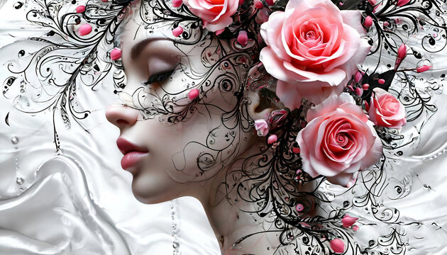 Psychedelische Abstraktion Liebesbriefe und Botschaften 16х9. Hintergrund f&uuml;r das Design 6.