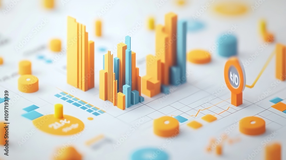 Aufkleber A colorful data visualization with charts and graphs representing statistical information.