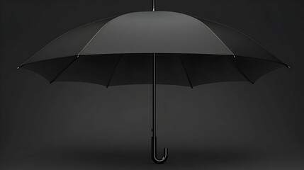 A black umbrella against a dark background.