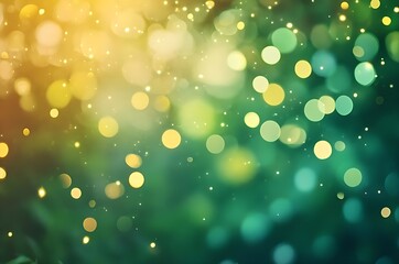 Green and yellow bokeh abstract background. Perfect for use in designs that require a bright and cheerful mood or a natural and ethereal touch.