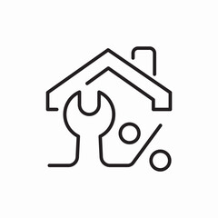 home service percente icon sign vector