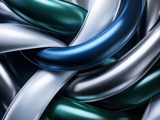 Interwoven metallic strands in bold colours, combining strength with artistic fluidity.