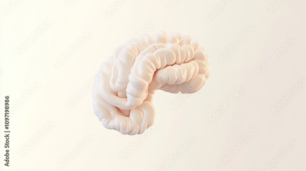 Aufkleber A stylized representation of a brain showcasing its intricate folds and structure.