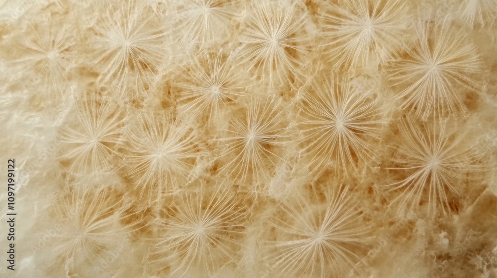 Poster close-up of intricate natural patterns resembling floral designs in mineral formations.