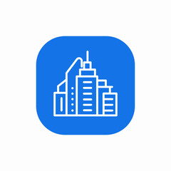 city skyscrapers icon sign vector