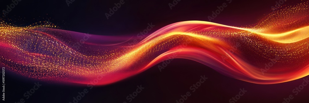 Poster a vibrant abstract wave of colors representing energy and motion.