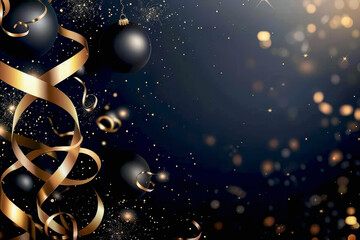 Elegant abstract background for New Year celebration featuring dark colors and festive elements