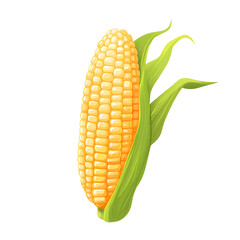 Obraz premium A vibrant illustration of an ear of corn with green husks.